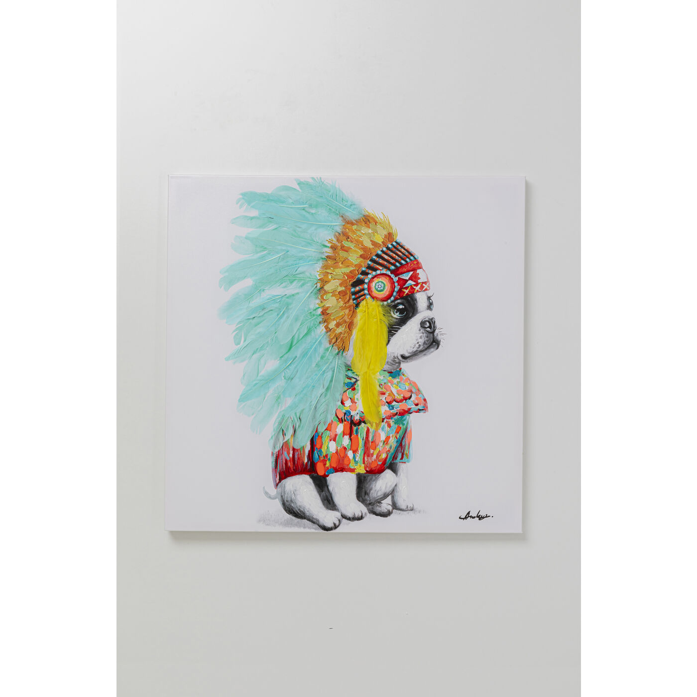 Leinwandbild Headdress Dog 80x80cm