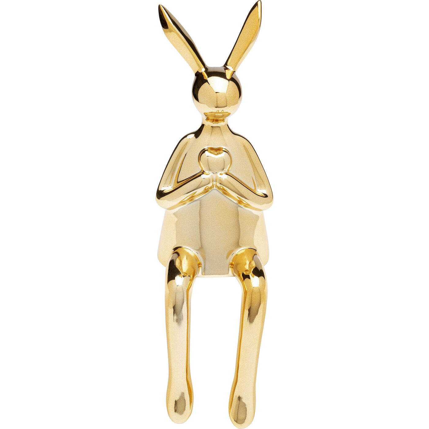 Deko Figur Sitting Rabbit Heart Gold 29cm