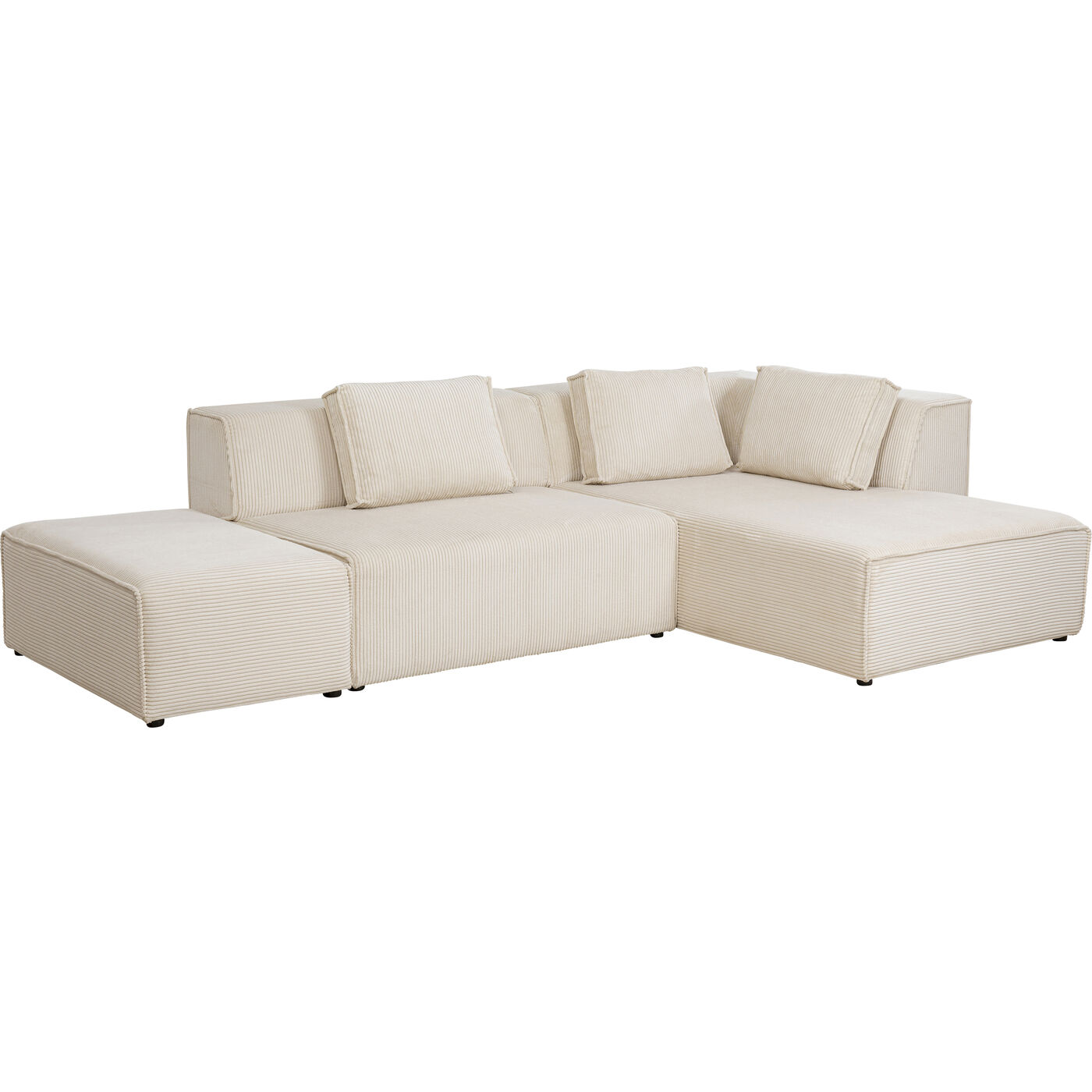 Ecksofa Infinity Ottomane Cord Creme Rechts