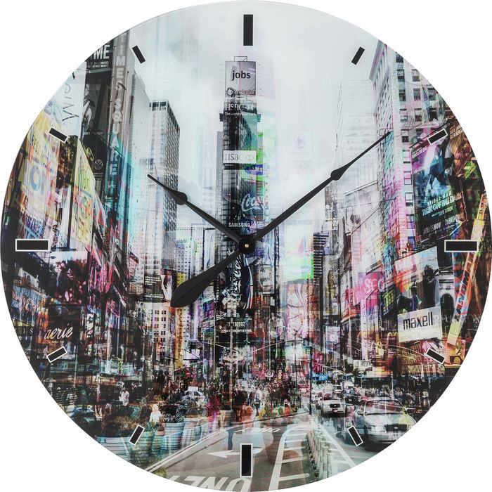 Wanduhr Glas Times Square Ø80cm