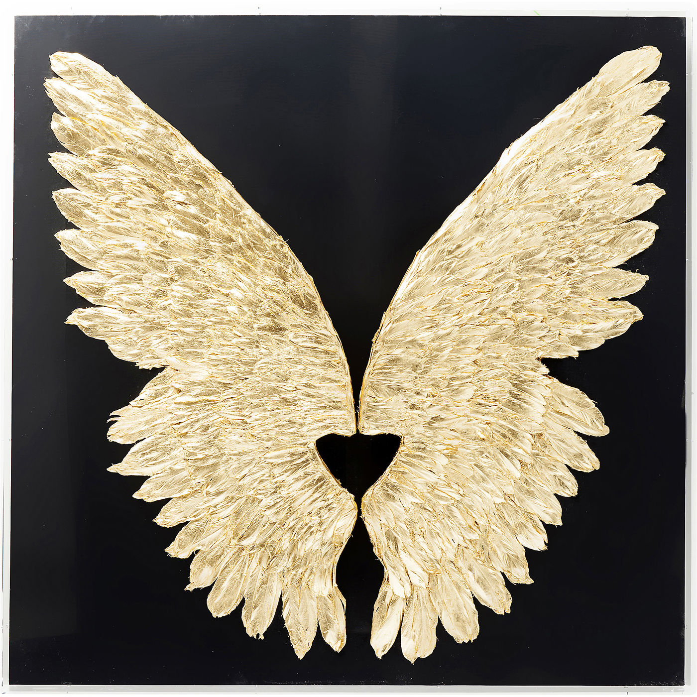 Wandschmuck Wings Gold Black 120x120cm