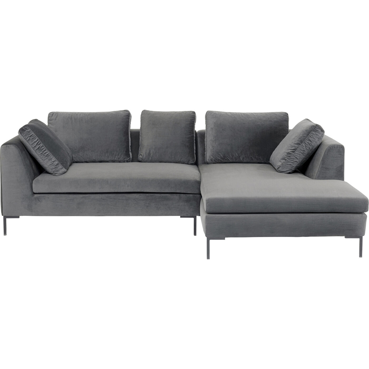 Ecksofa Gianni Small Velvet Grau Rechts