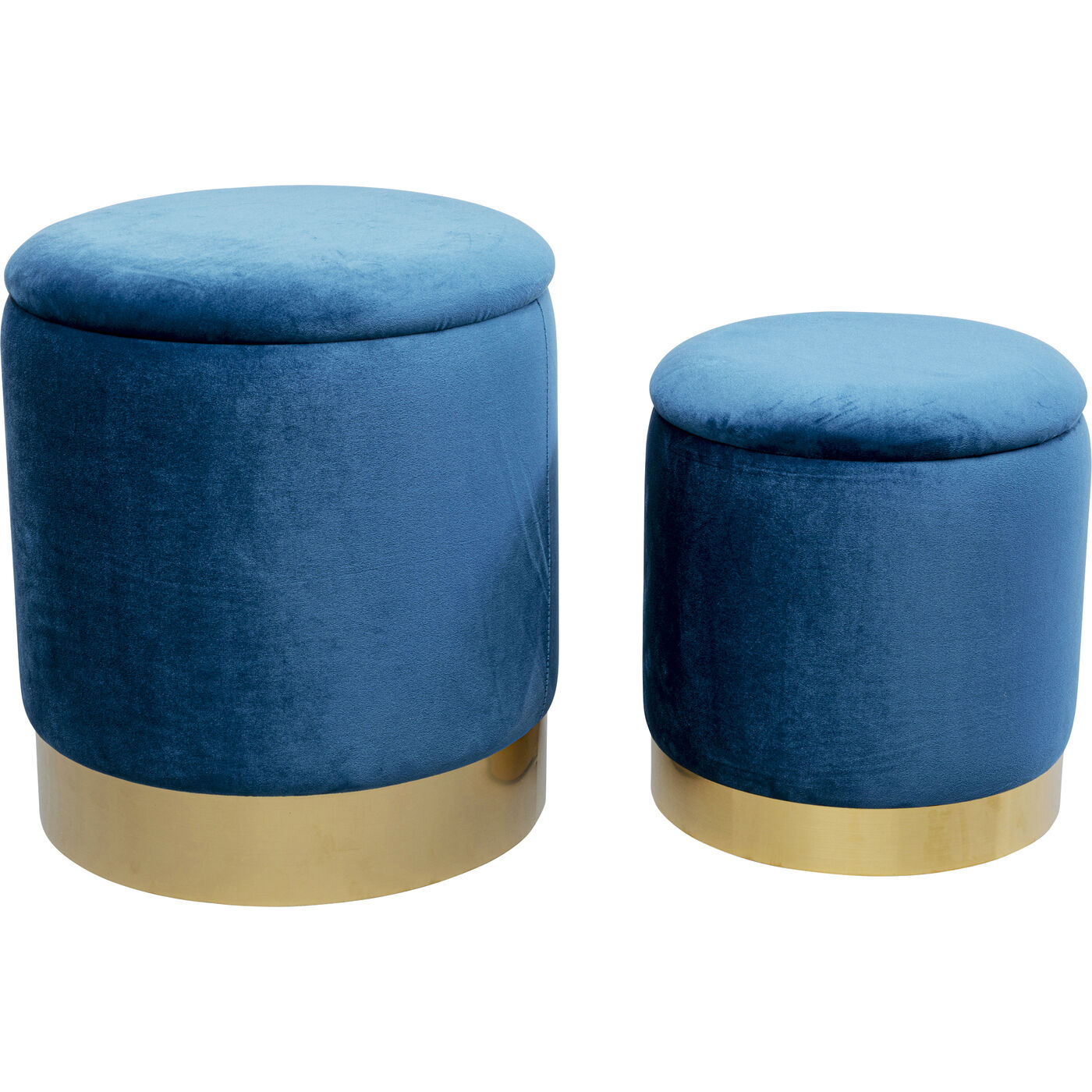 Hocker Cherry Storage Blau Brass (2/Set)