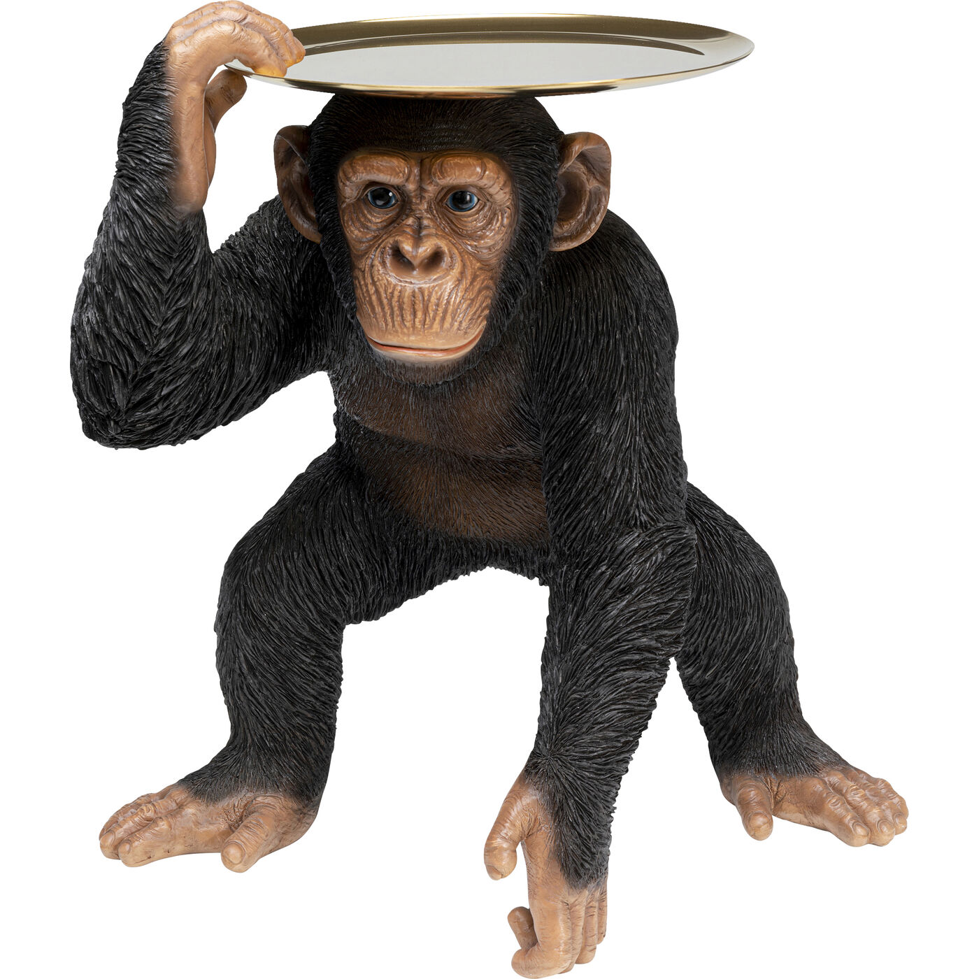 Deko Figur Butler Playing Chimp Schwarz 52cm