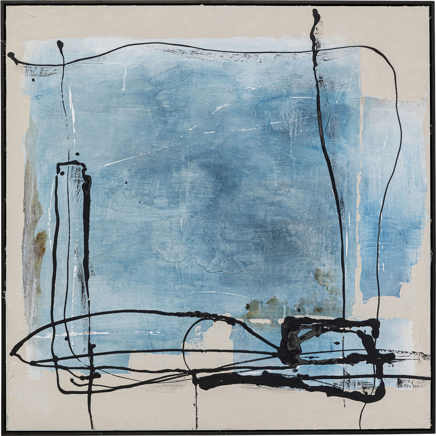 Gerahmtes Bild Dust Blau 100x100cm