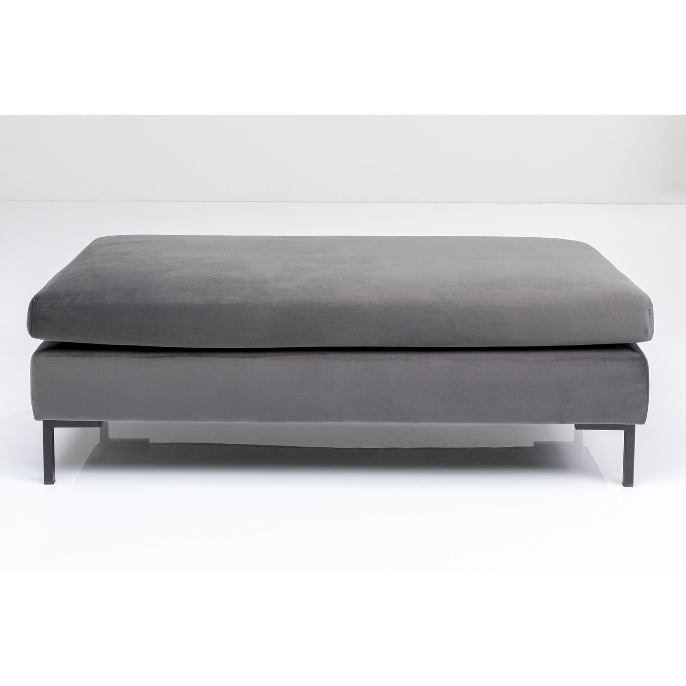 Hocker Gianni Velvet Grau Schwarz