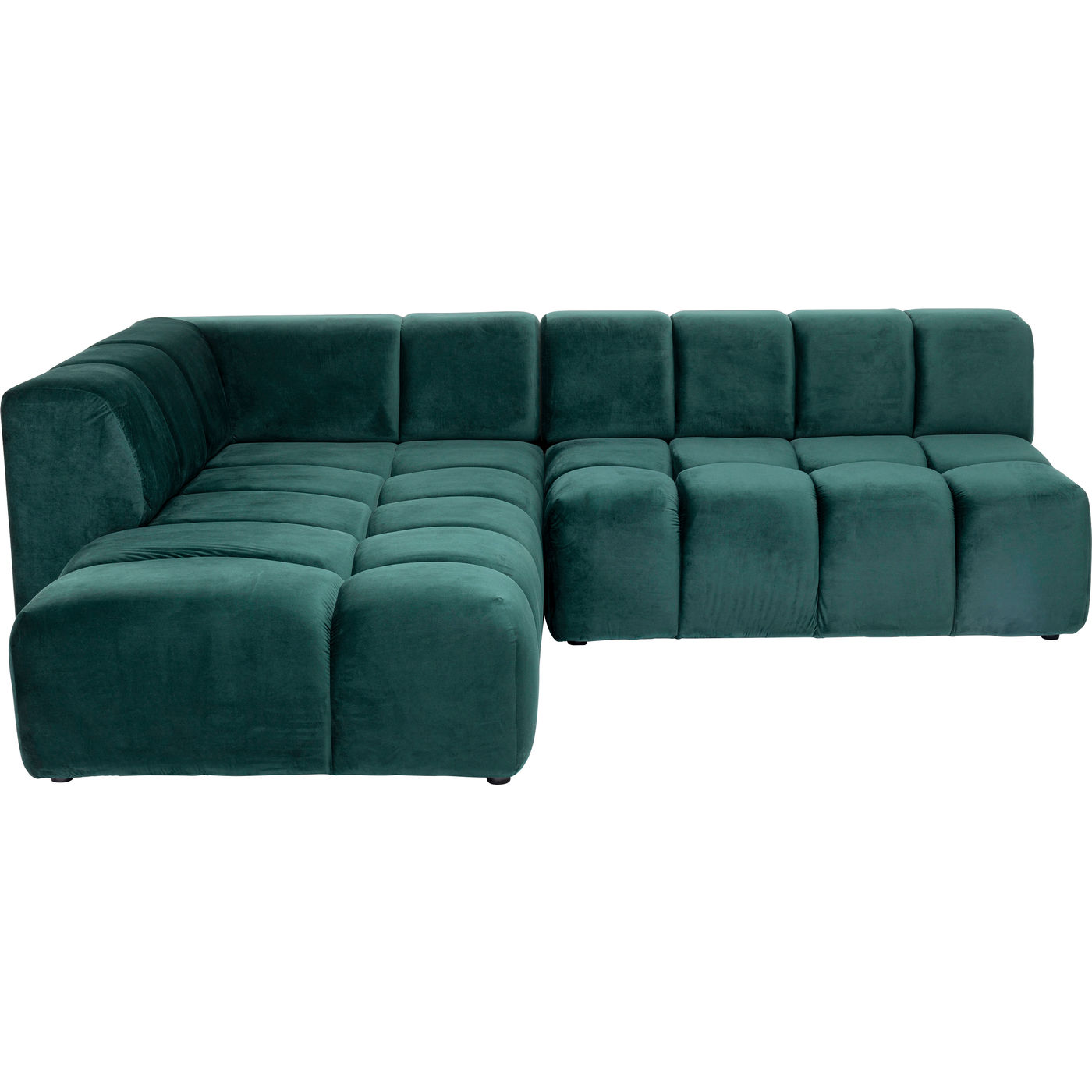 Ecksofa Belami Velvet Dunkelgrün Links 265cm