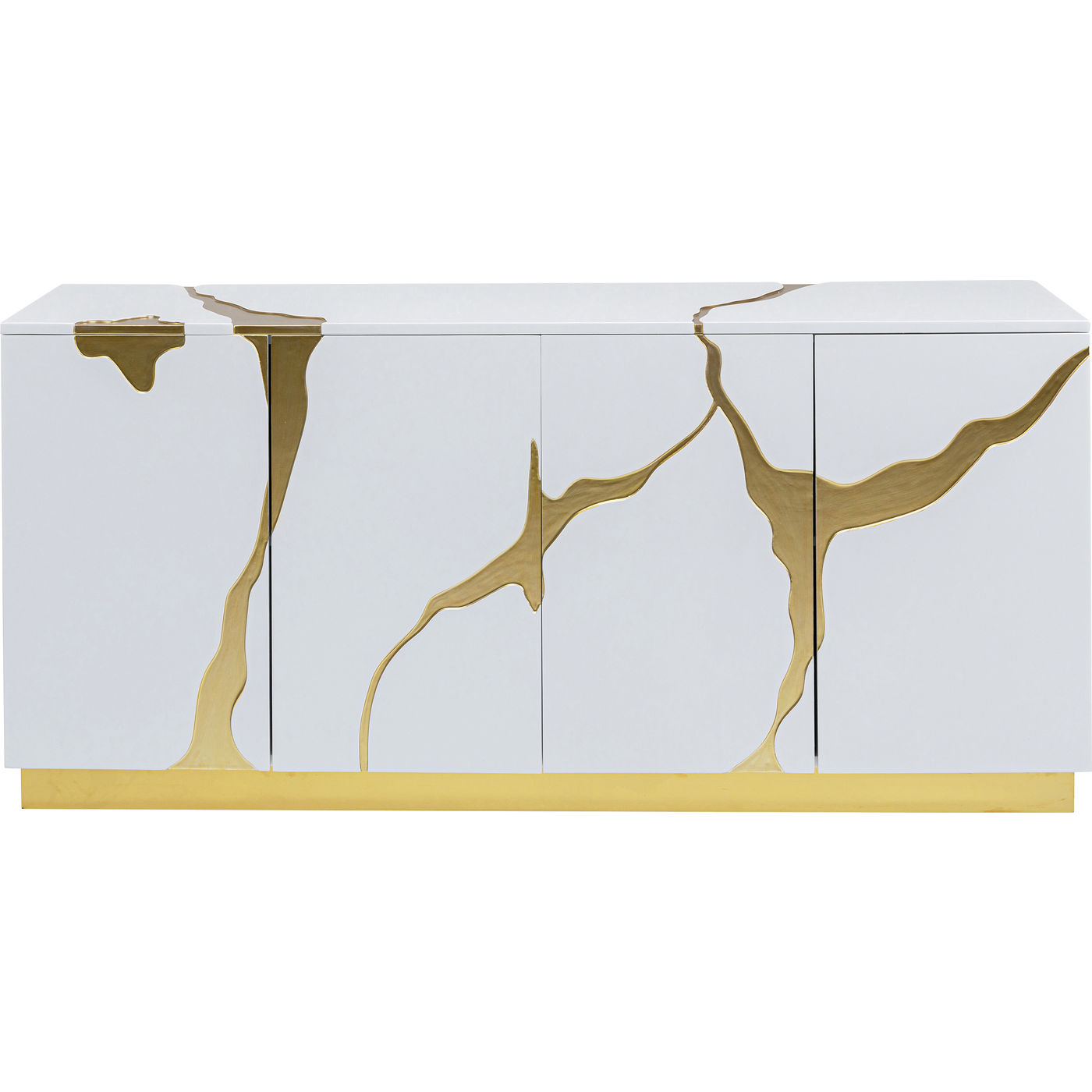 Sideboard Cracked Weiß Gold 165x80cm