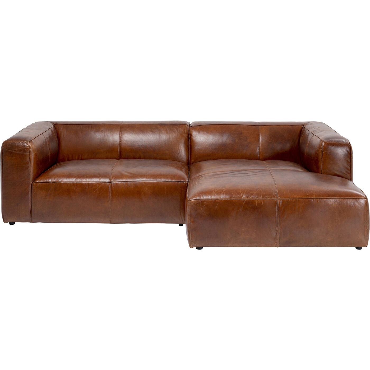 Ecksofa Cubetto Leder Braun