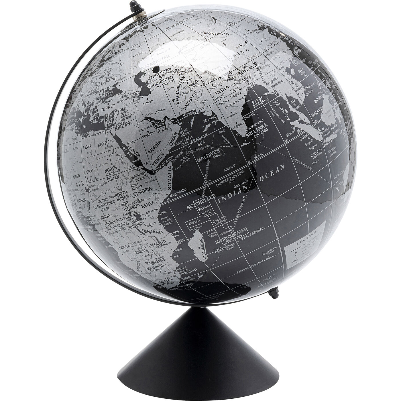 Deko Objekt Globe Top Schwarz 40cm