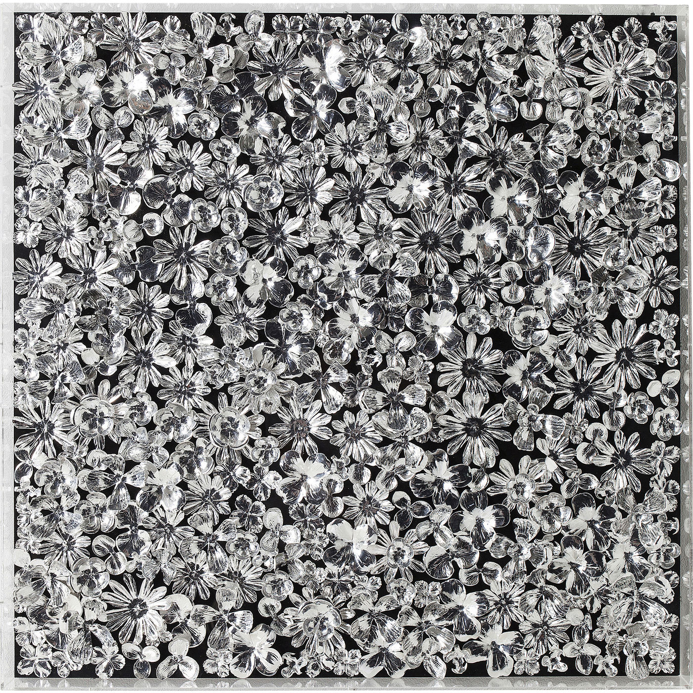 Deko Rahmen Silver Flower 100x100cm