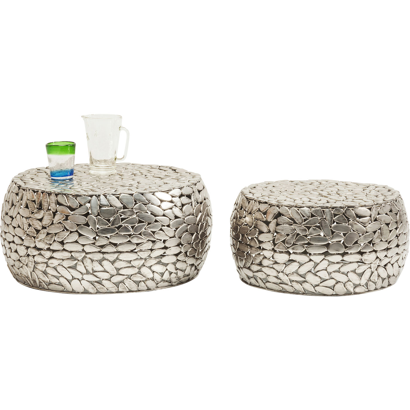 Couchtisch Pebbles Deluxe Silber (2/Set)