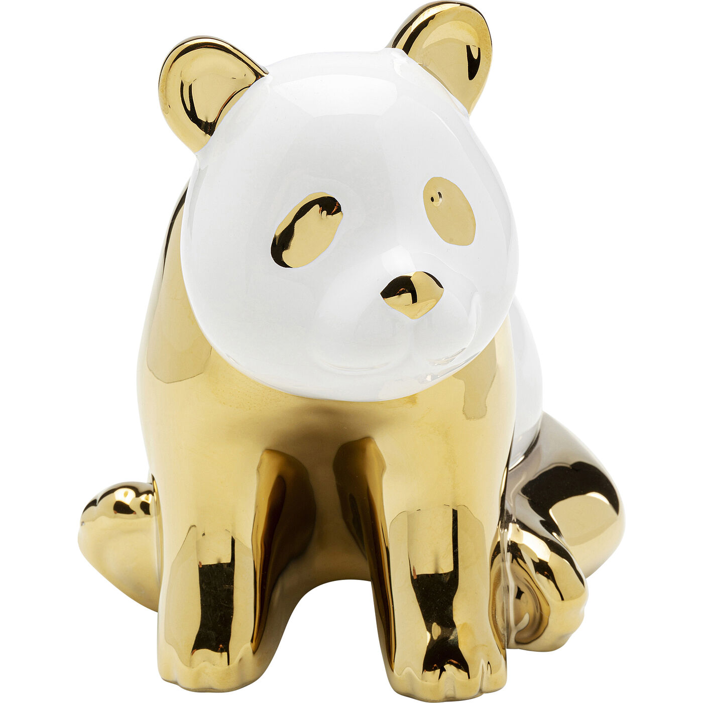 Deko Figur Sitting Panda Gold 18cm