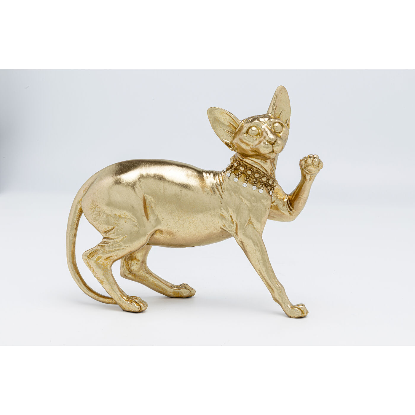 Deko Figur Standing Cat Audrey Gold 29cm