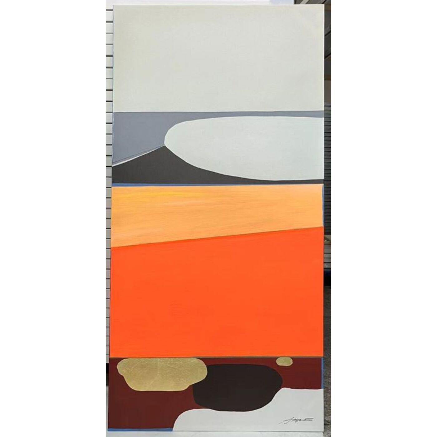 Gerahmtes Bild Abstract Shapes Orange 73x143cm