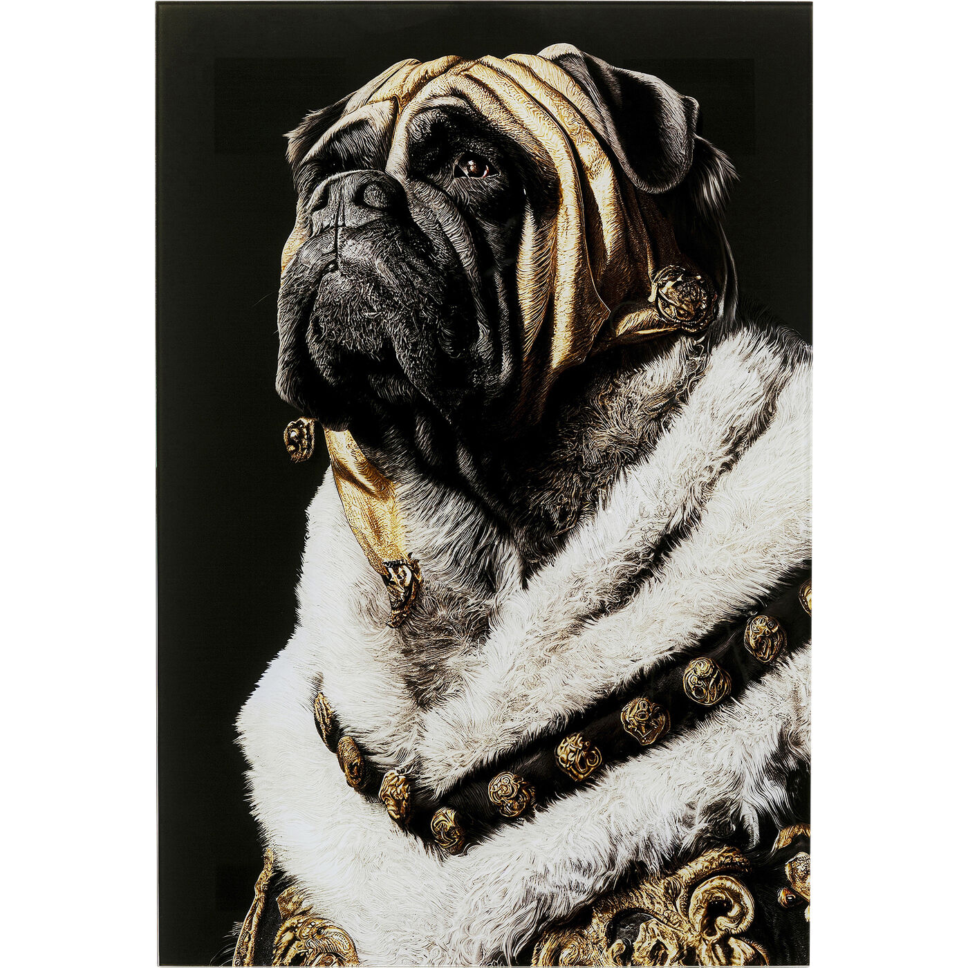 Glasbild King Pug 40x60cm