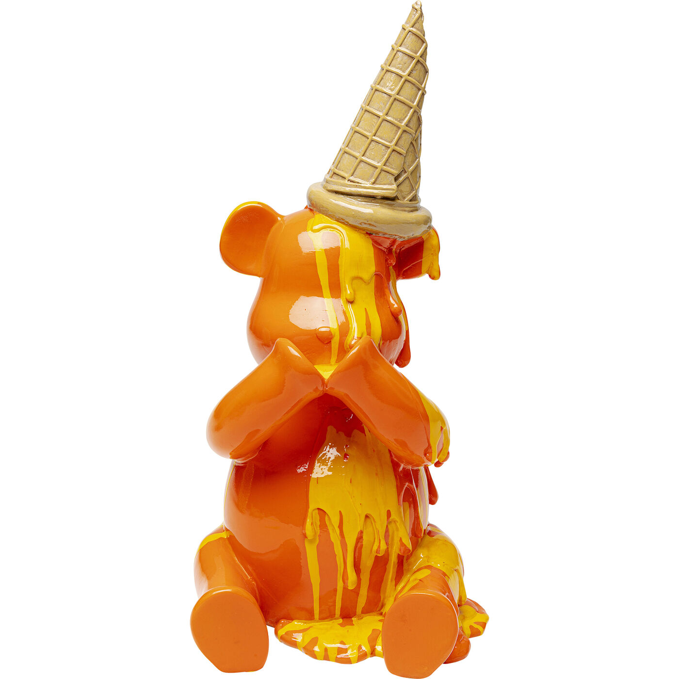 Deko Figur Sitting Gelato Bear Orange 37cm