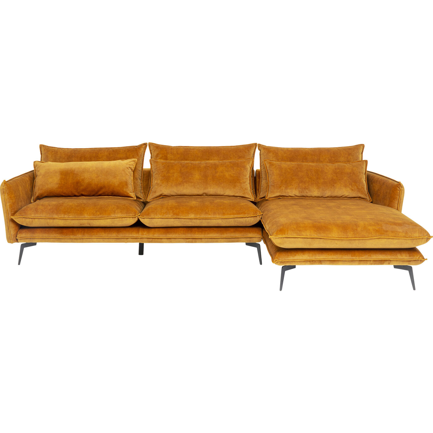 Ecksofa Monza Rechts Velvet Curry 296cm