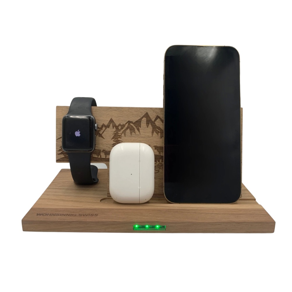 Charge Beauty 3in1 Ladestation - Swiss made - Swiss wood