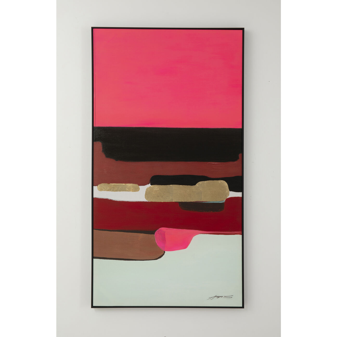 Gerahmtes Bild Abstract Shapes Pink 73x143cm