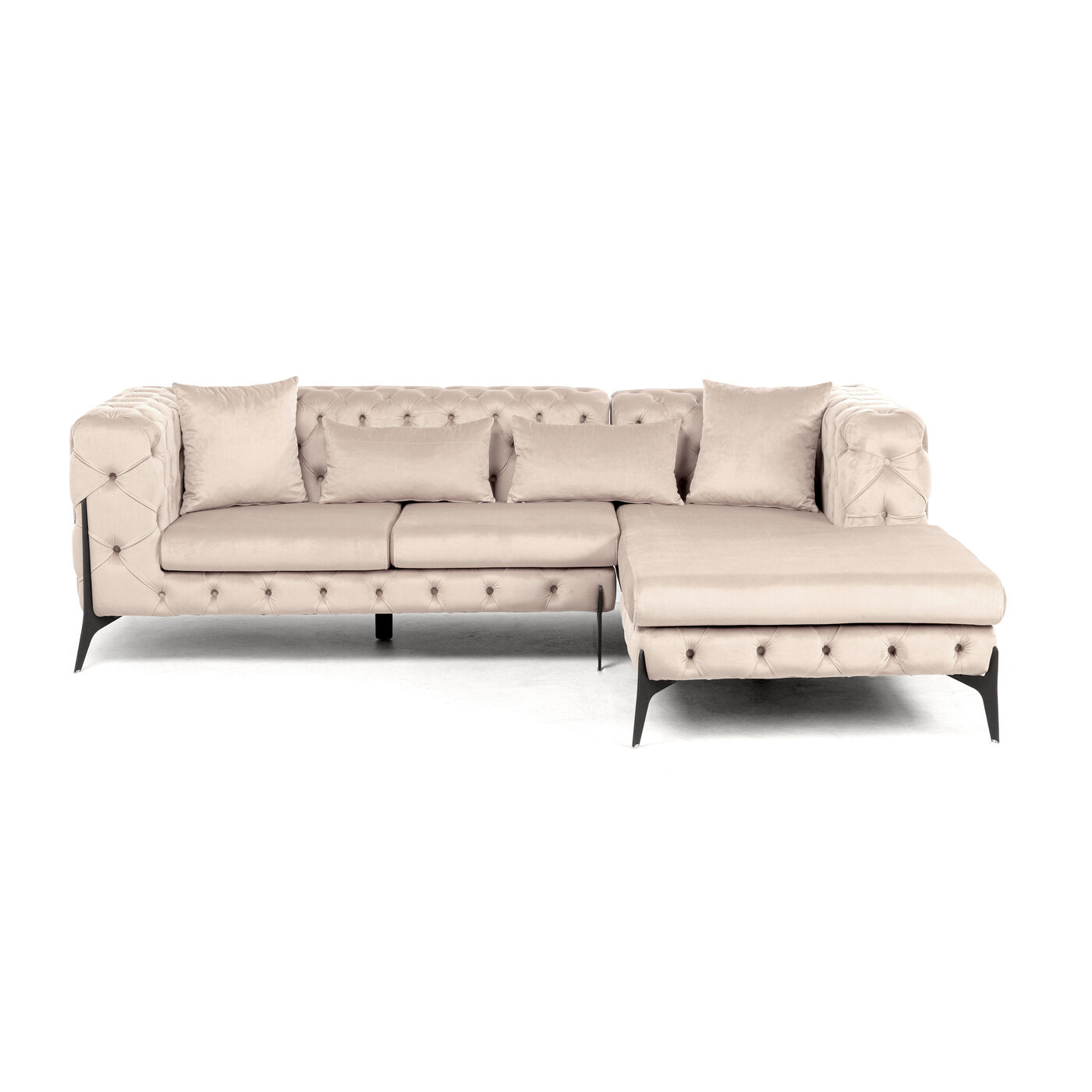 Ecksofa Bellissima Velvet Taupe Rechts