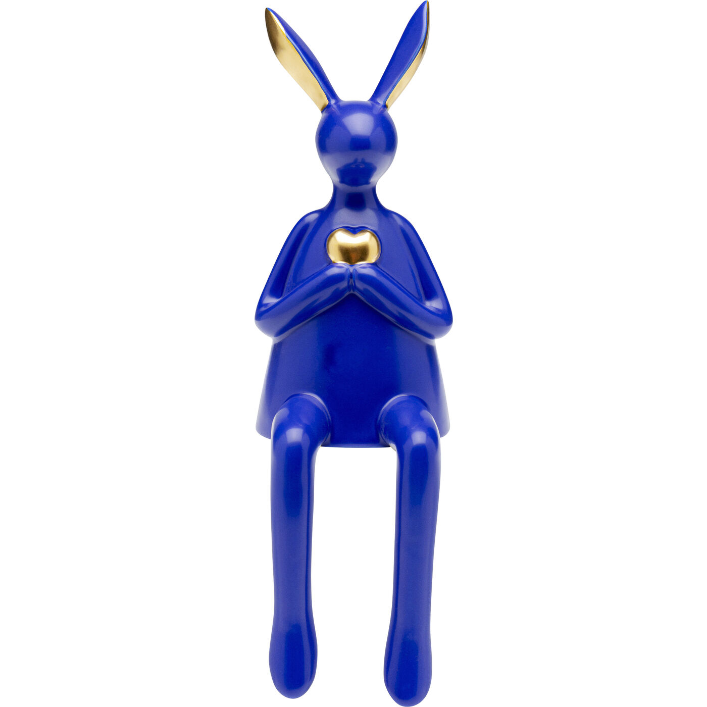 Deko Figur Sitting Rabbit Heart Blau 29cm