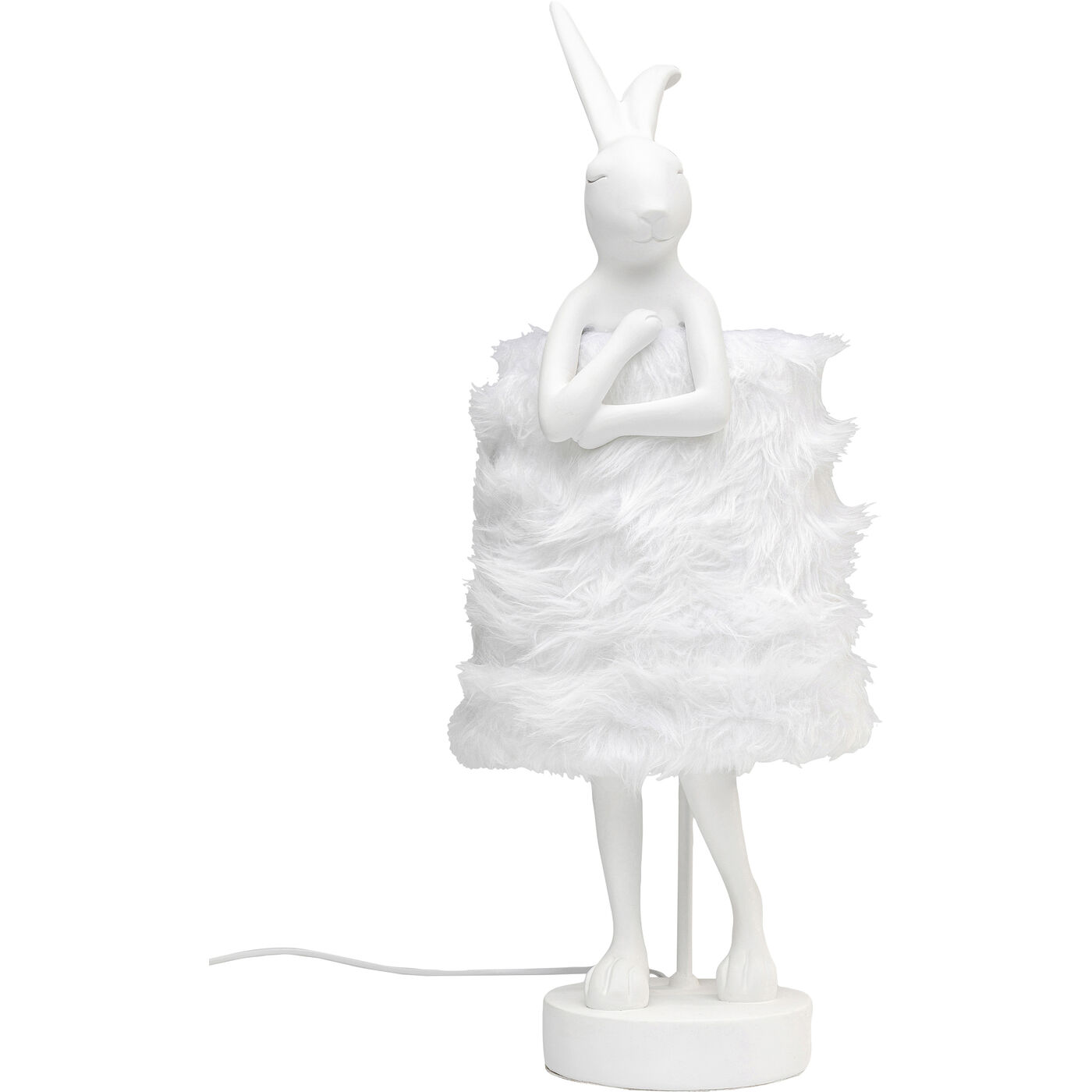 Tischleuchte Animal Rabbit Fur Weiß/Silber 68cm