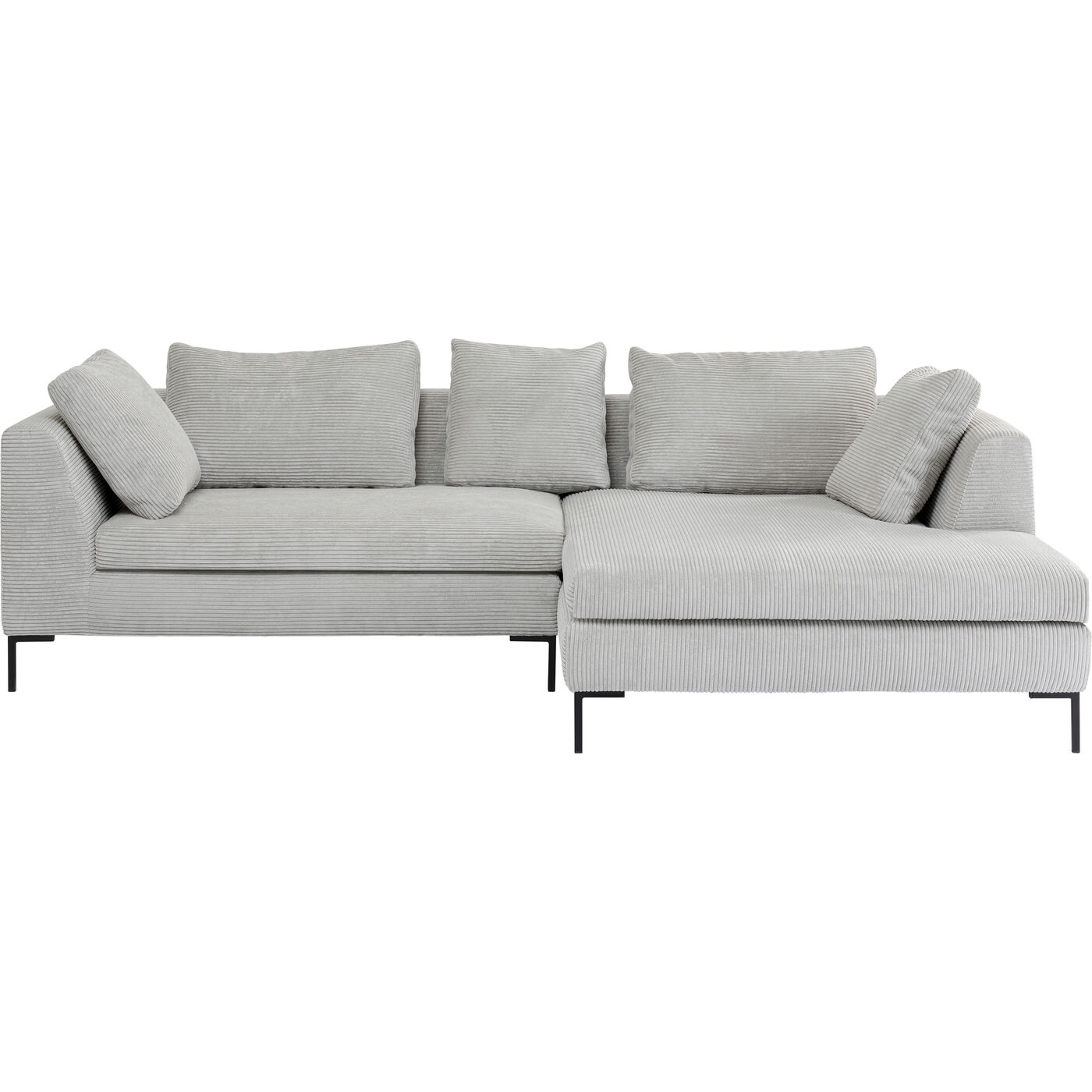 Ecksofa Gianni Cord Grau Rechts