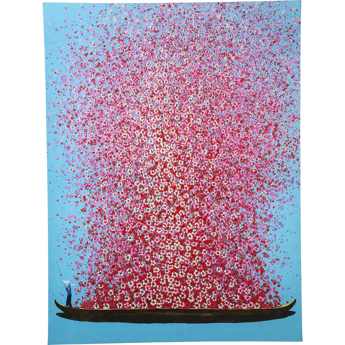 Bild Touched Flower Boat Blau Pink 160x120cm