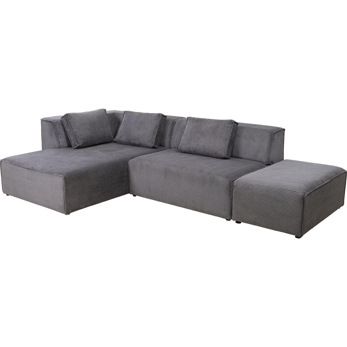 Ecksofa Infinity Ottomane Cord Grau Links