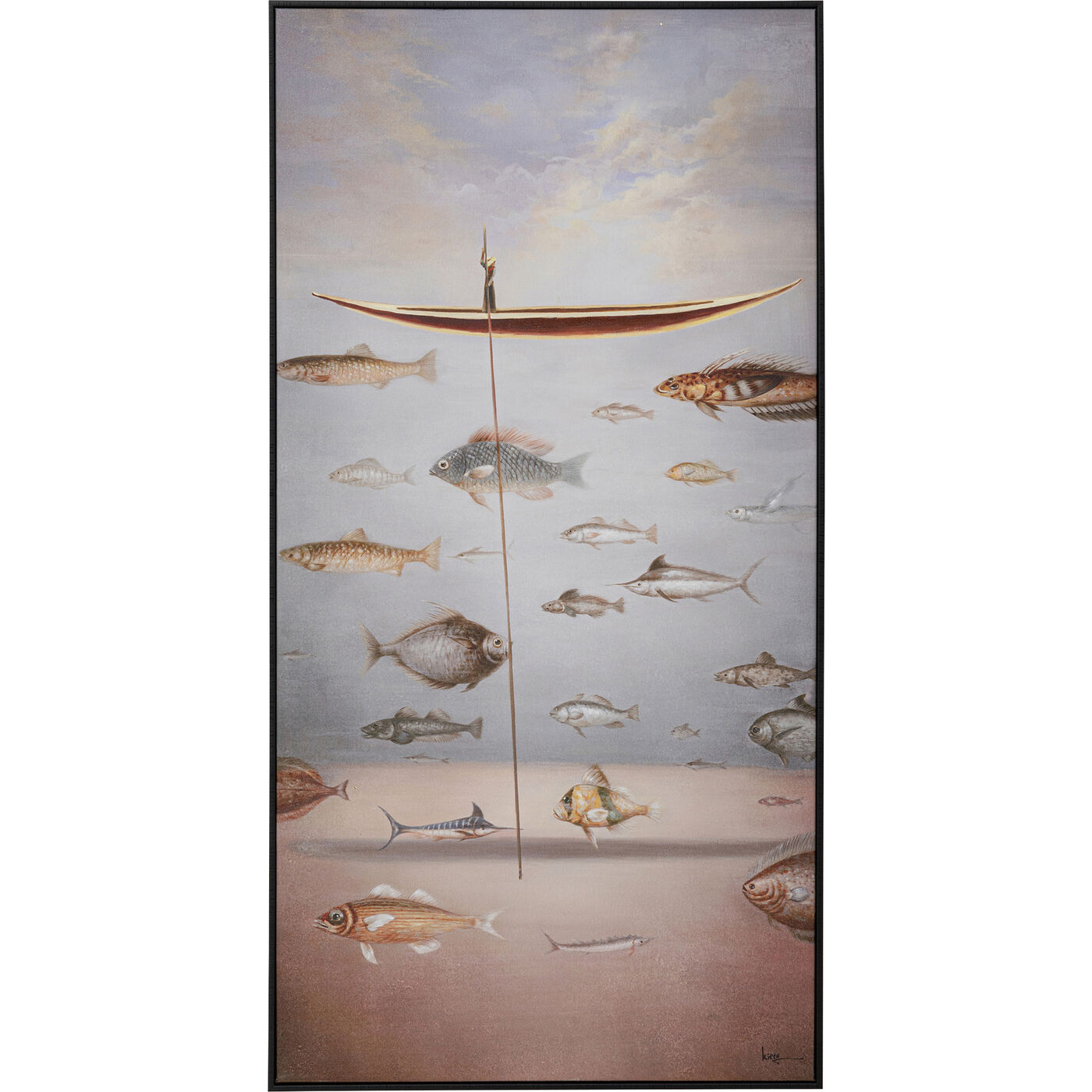 Gerahmtes Bild Cloud Fisherman Boat 60x120cm