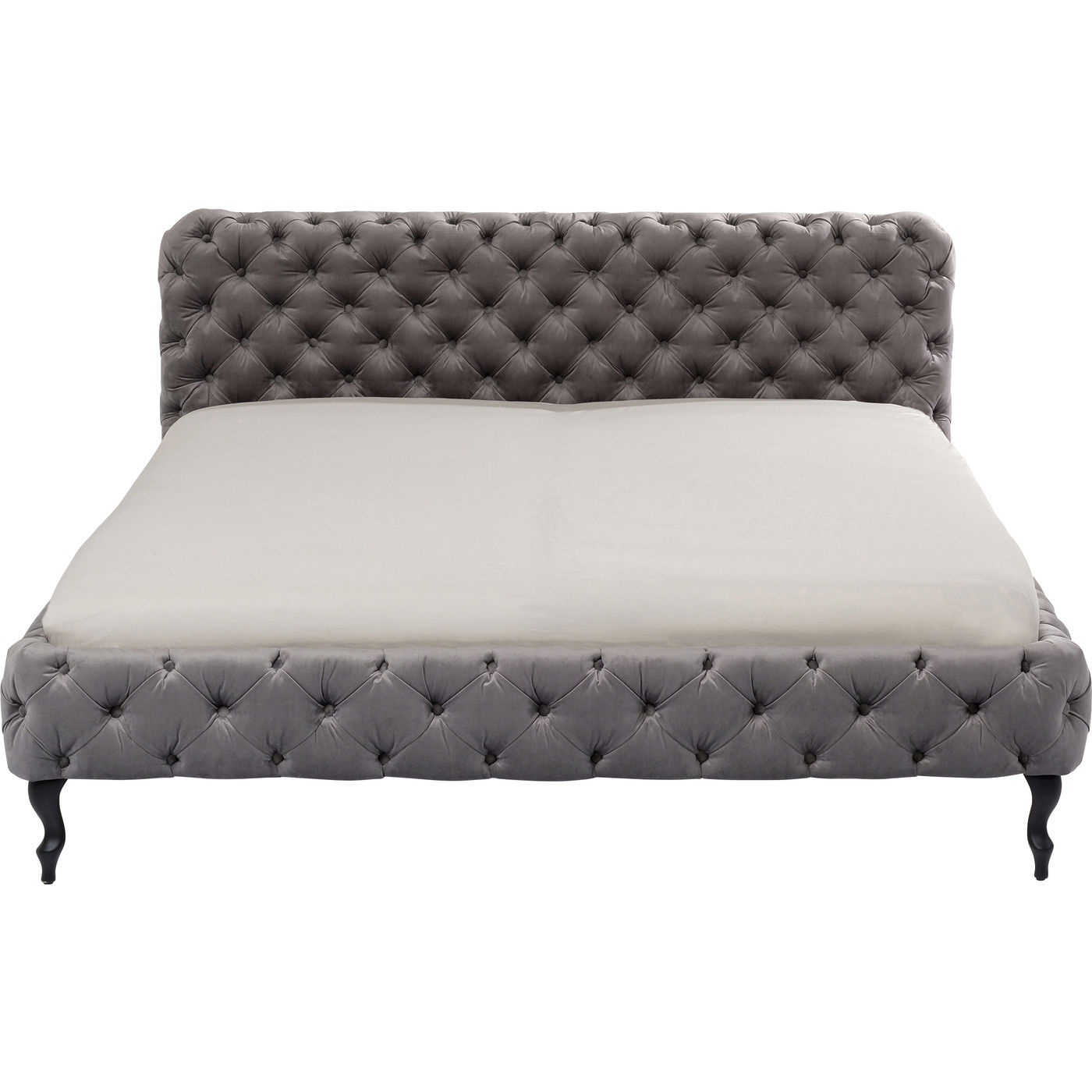 Bett Desire Velvet Silbergrau 180x200 cm