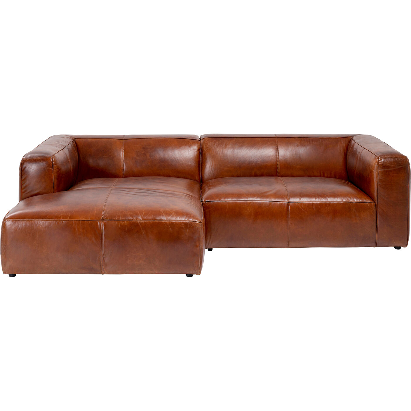 Ecksofa Cubetto Leder Braun 170x270cm