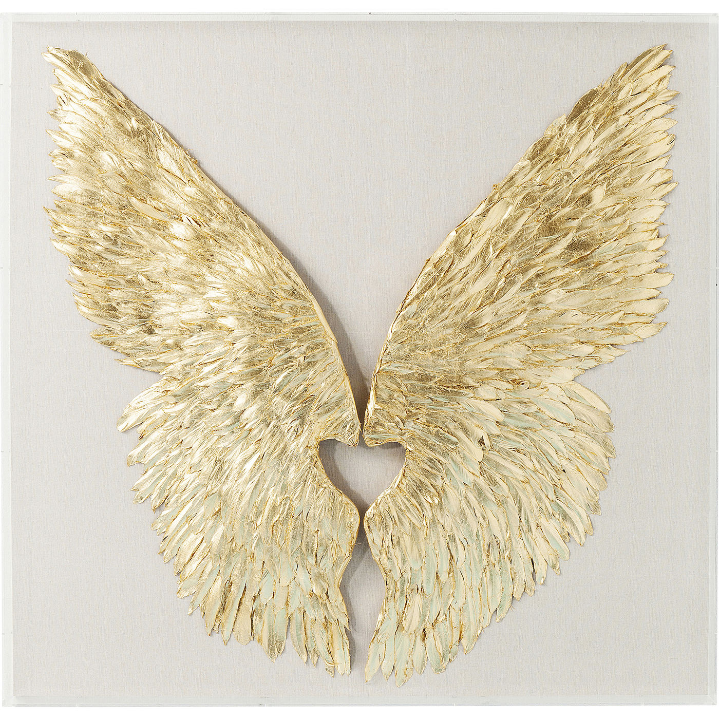 Wandschmuck Wings Gold-Weiß 120x120cm