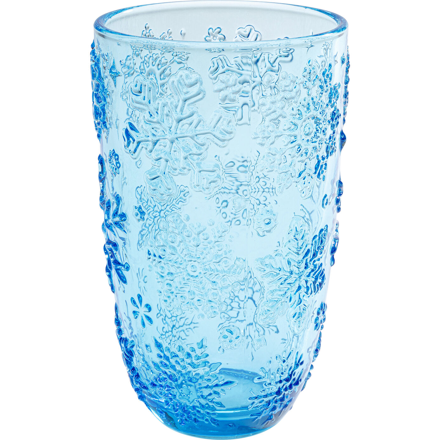 Wasserglas Ice Flowers Blau