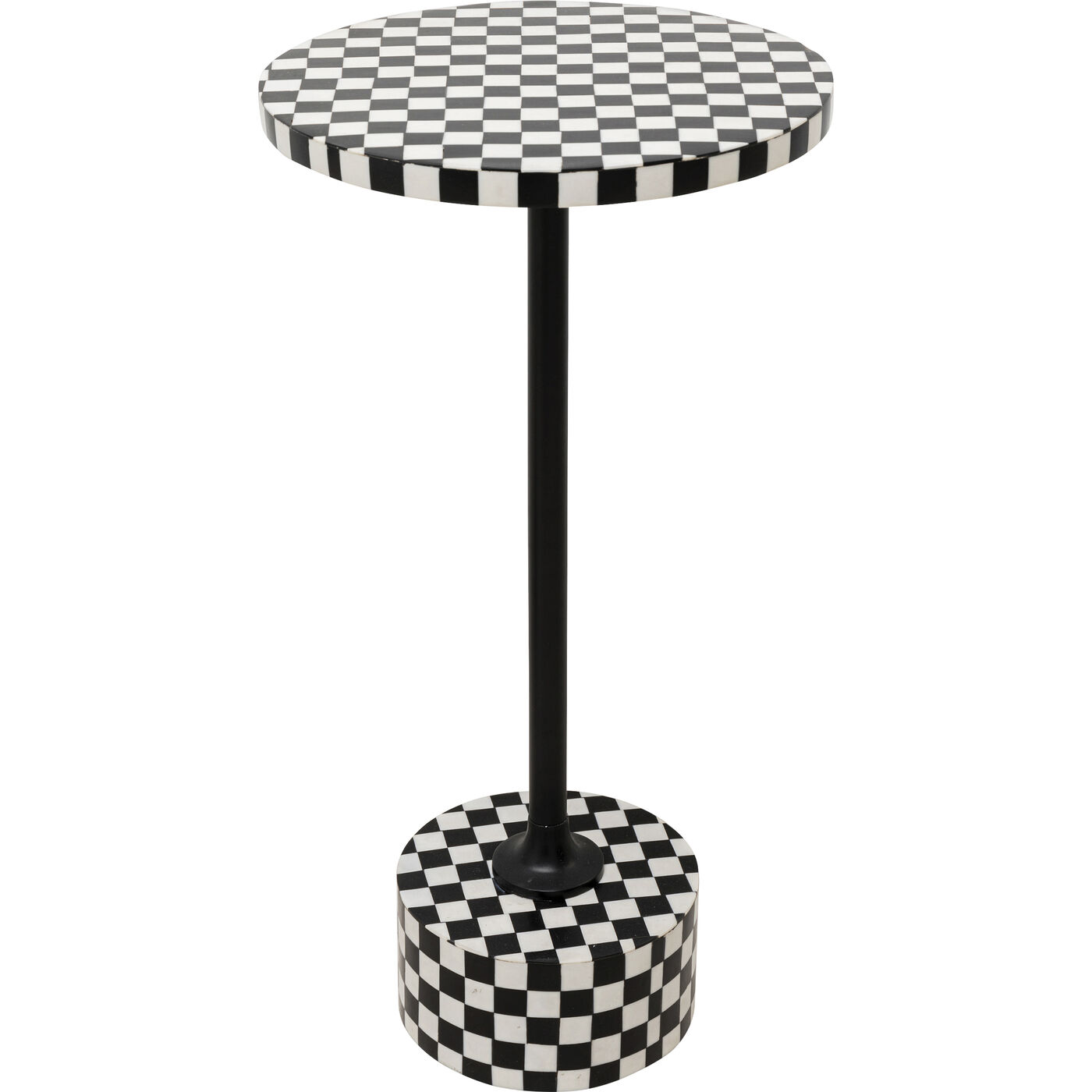 Beistelltisch Domero Chess Schwarz Weiß Ø25cm