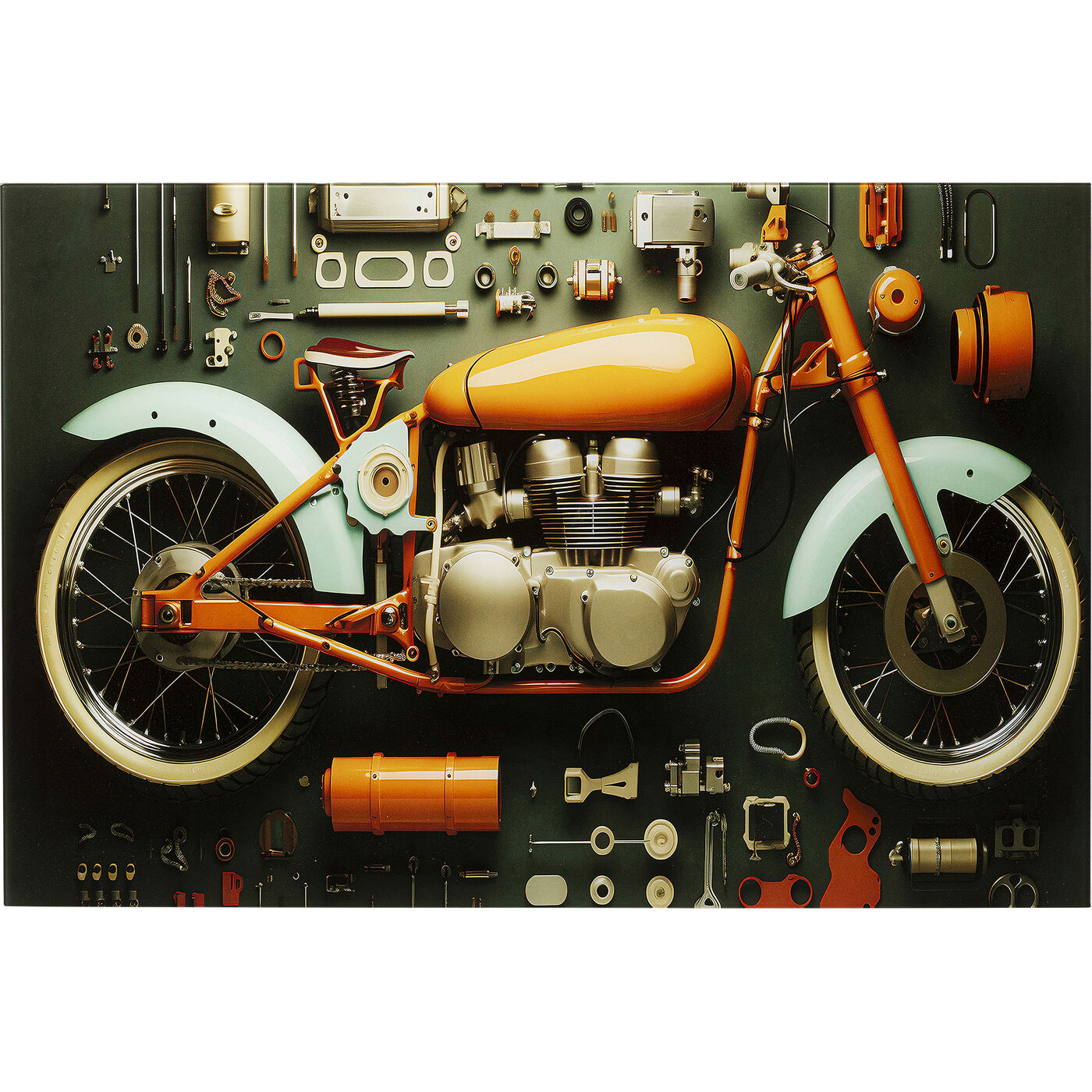 Glasbild Garage Motorbike 60x80cm