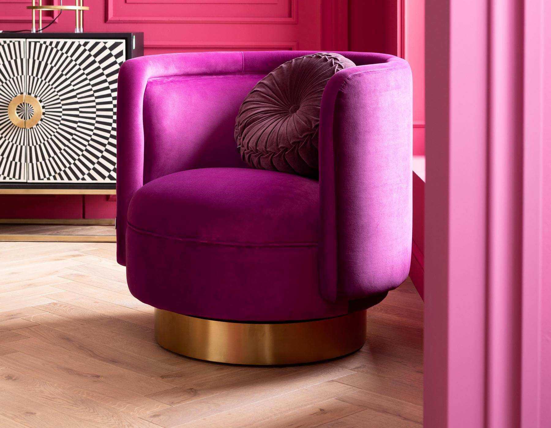 Fauteuil rétro rose fuchsia - Water Lily - Kare Design