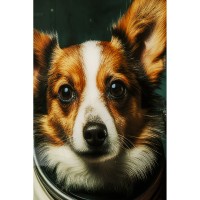 Glass Picture Astronauts Dogs 80x60cm