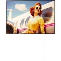 Gerahmtes Bild LED Jetset Lean Lady 120x80cm