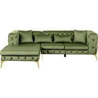 Corner Sofa Bellissima Velvet Green Left