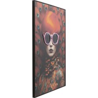 Picture Fancy Red Lady LED 120x80cm