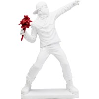 Figura decorativa Street Art Bouquet Bianco 67cm