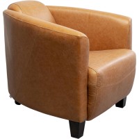 Fauteuil Cigar Lounge cuir marron clair