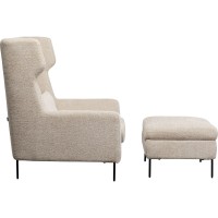 Sessel +Hocker Quinn High Beige