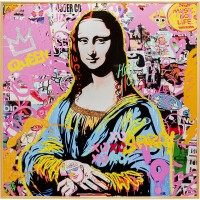 Quadro con cornice La Viva Woman 100x100cm