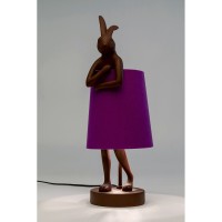 Table Lamp Animal Rabbit Red/Purple 50cm