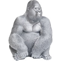 Figura decorativa Monkey Gorilla Side XL argento