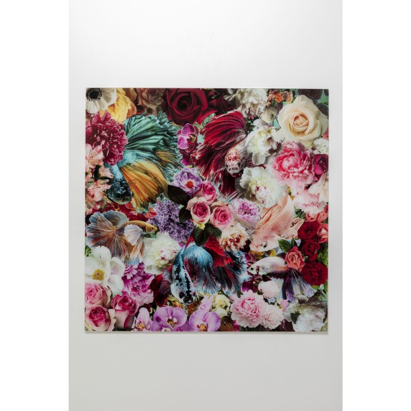 Quadro in vetro Rose Paradise 3D 120x120cm