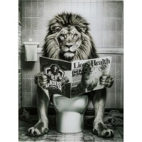 Glass Picture Bath Lion 60x80cm